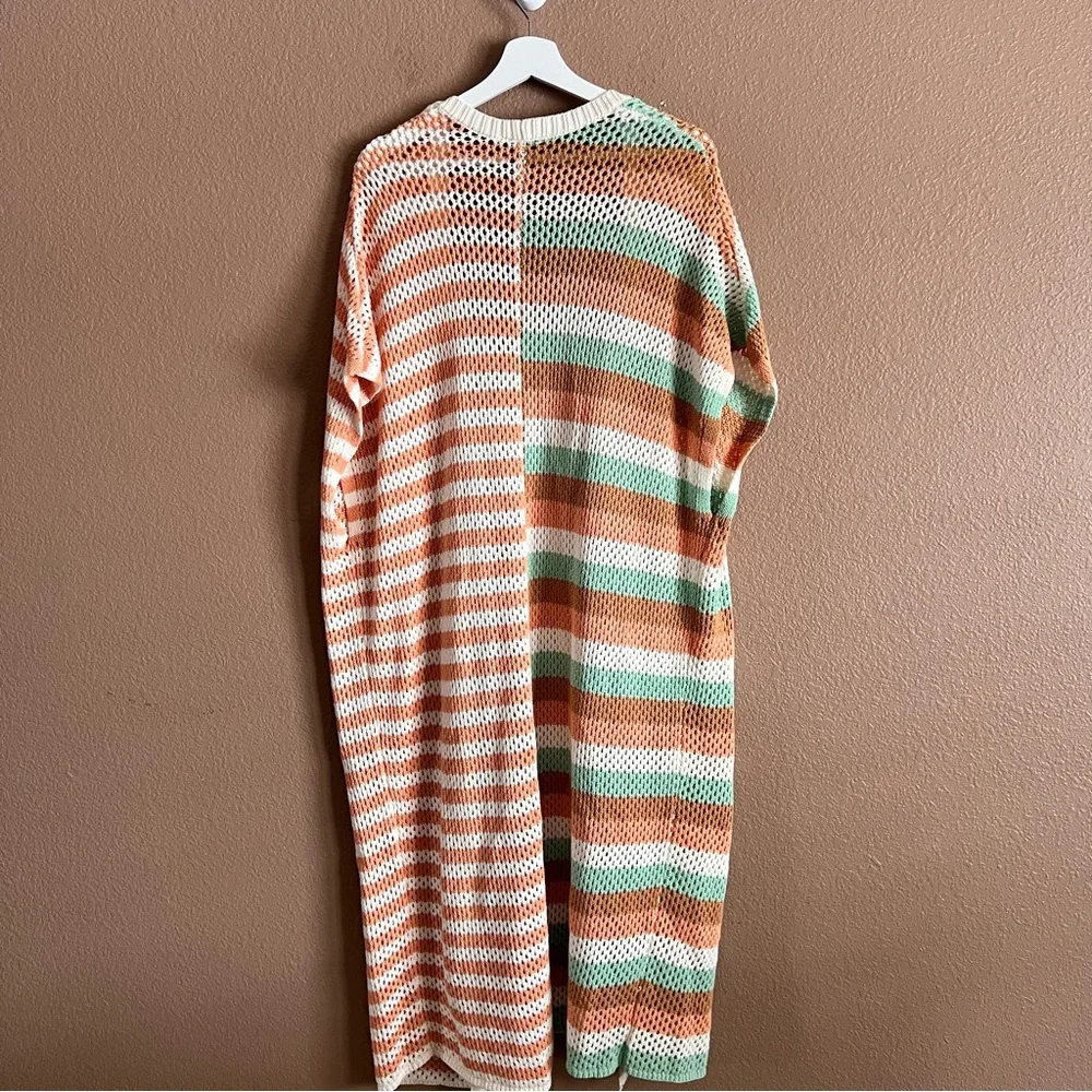 Torrid Striped Knit Duster Open Cardigan Sweater Size 1/2